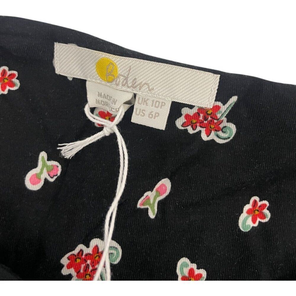 Boden Womens Midi Dress UK 10P US 6P Black Sweetheart Neckline Jersey D0453 NWT - Picture 5 of 11
